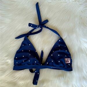 Women's NFL New York Giants Blue Polka Dot Bikini Top Medium